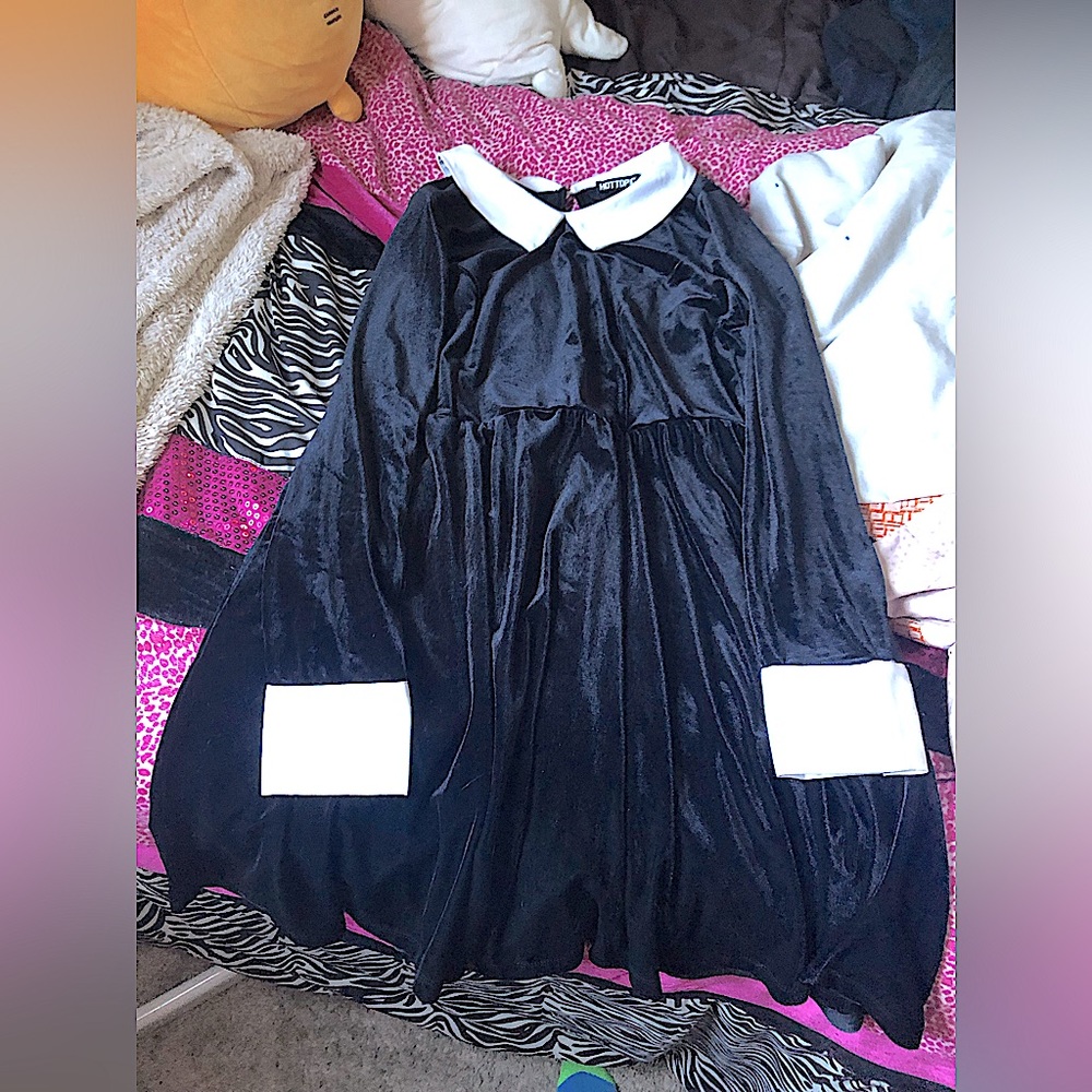 black velvet Wednesday Addams dress